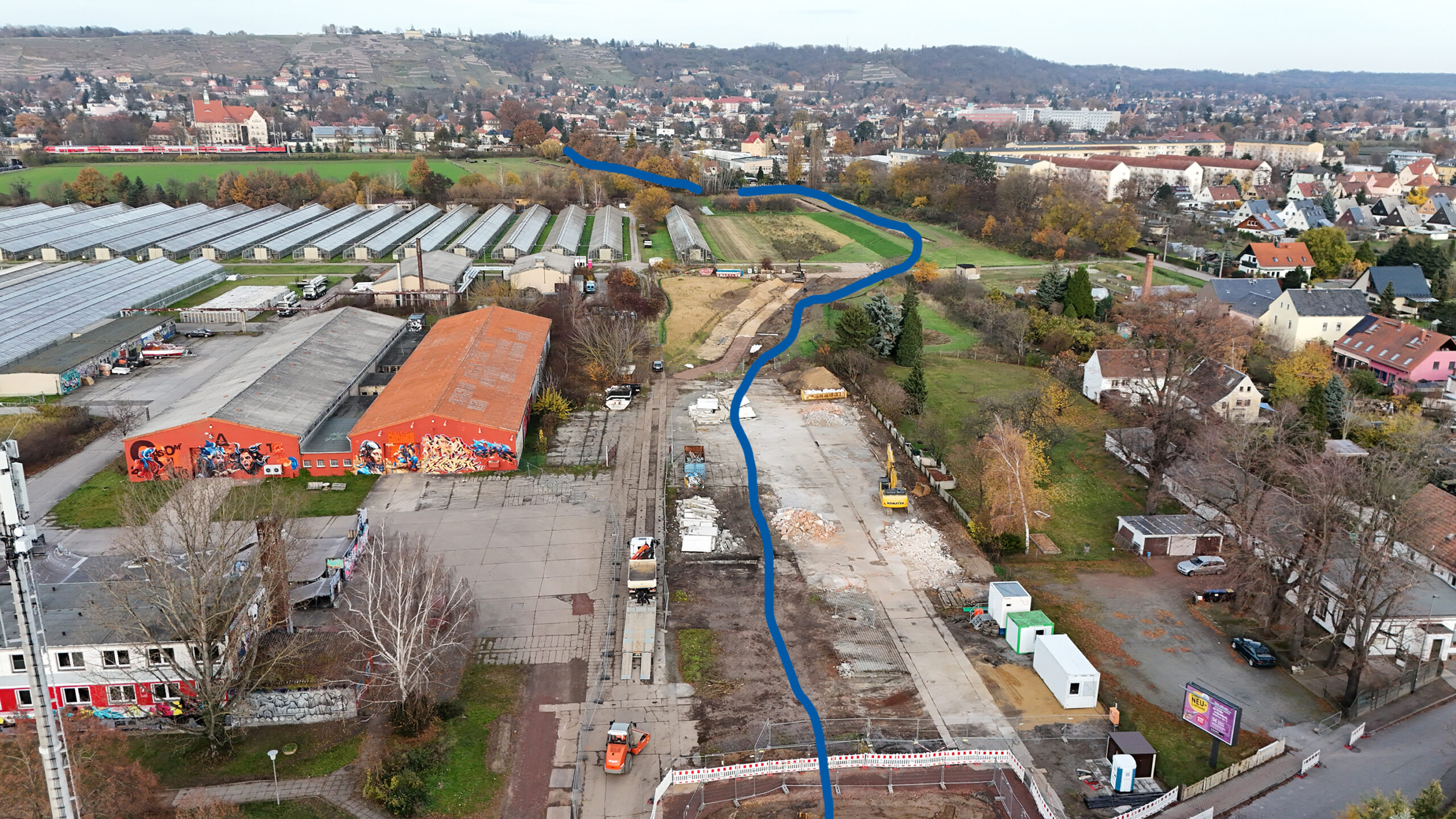 Lößnitzbach im Bau